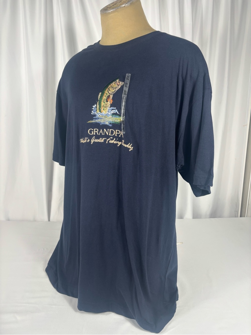 NWT Old Varsity Brand Grandpa Fishing Buddy Crewneck XXL Embroidered Tee